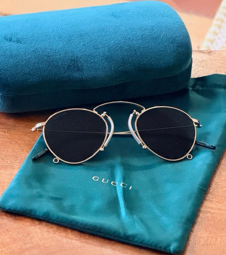Gucci round gold metal frame - gucci,