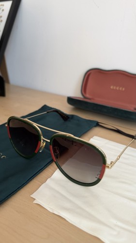 Gucci gg0062s 003 57mm aviator - gucci,